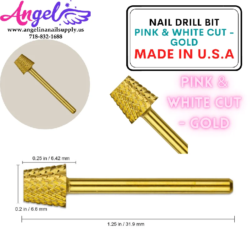 nail polish chic flannel-Nail Drill Bit - Pink & White Cut Filling - 3/32