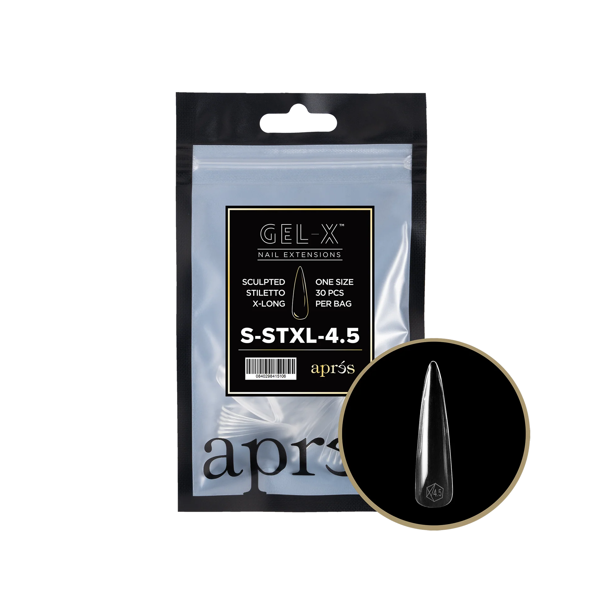 nail repair with nighttime nail cream-APRES TIP BAG - 4.5 - SCULPTED STILETTO EXTRA LONG