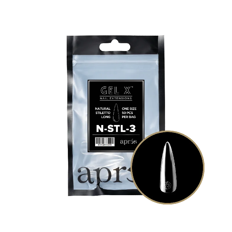 nail repair with artisanal nail cream-APRES TIP BAG - 3 - NATURAL STILETTO LONG