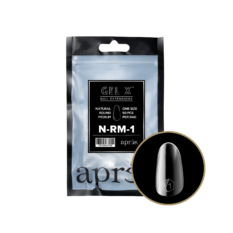 nail repair with match-day nail oil-APRES TIP BAG - 1 - NATURAL ROUND MEDIUM