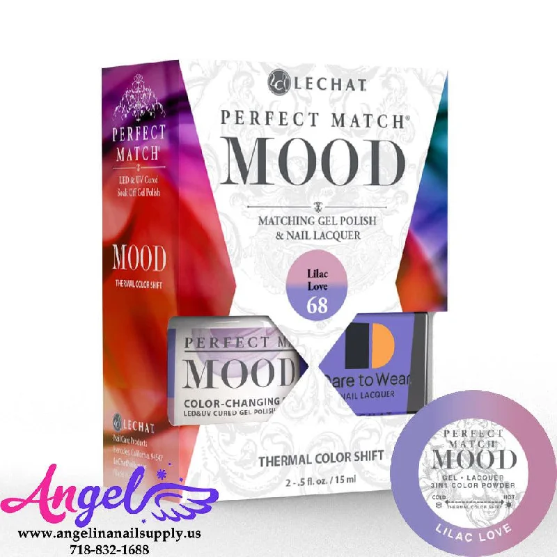 nail polish polished screw-Lechat Mood Gel Duo 68 Lilac Love