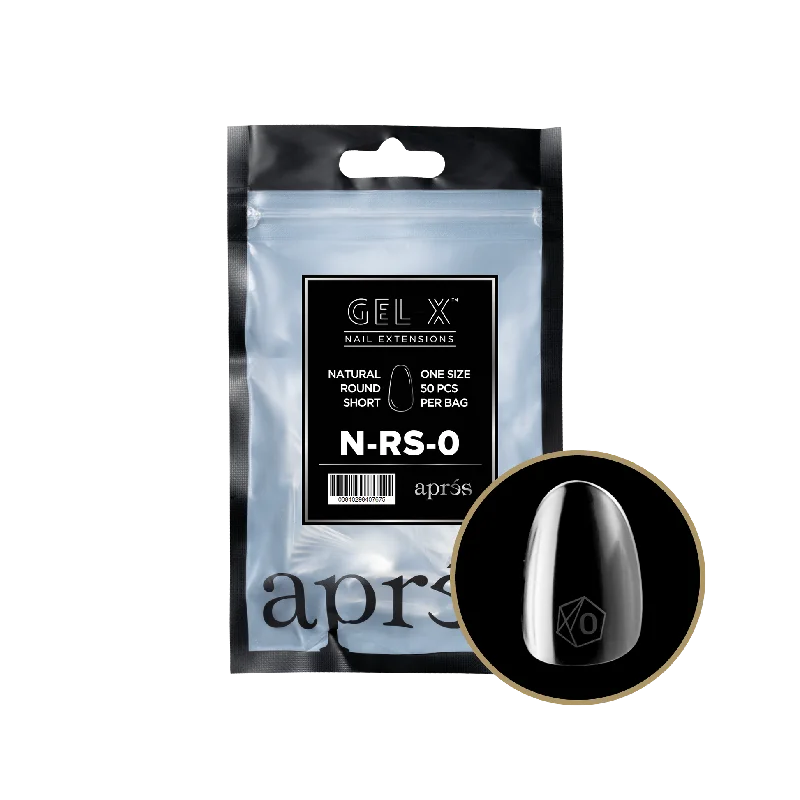 nail repair with practice nail gel-APRES TIP BAG - 0 - NATURAL ROUND SHORT