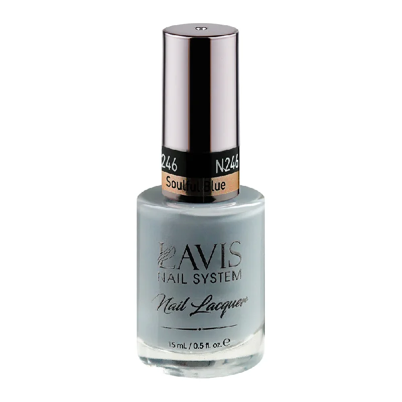 nail polish glistening rain-LAVIS Nail Lacquer - 246 (Ver 2) Soulful Blue