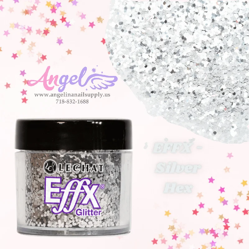 nail polish stylish frost-Lechat Glitter EFFX-22 Silver Hex