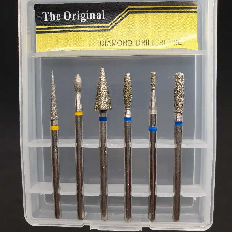 nail repair with Barry M repair kit-THE ORIGINAL DIAMOND DRILL BIT -  6 PCS/SET