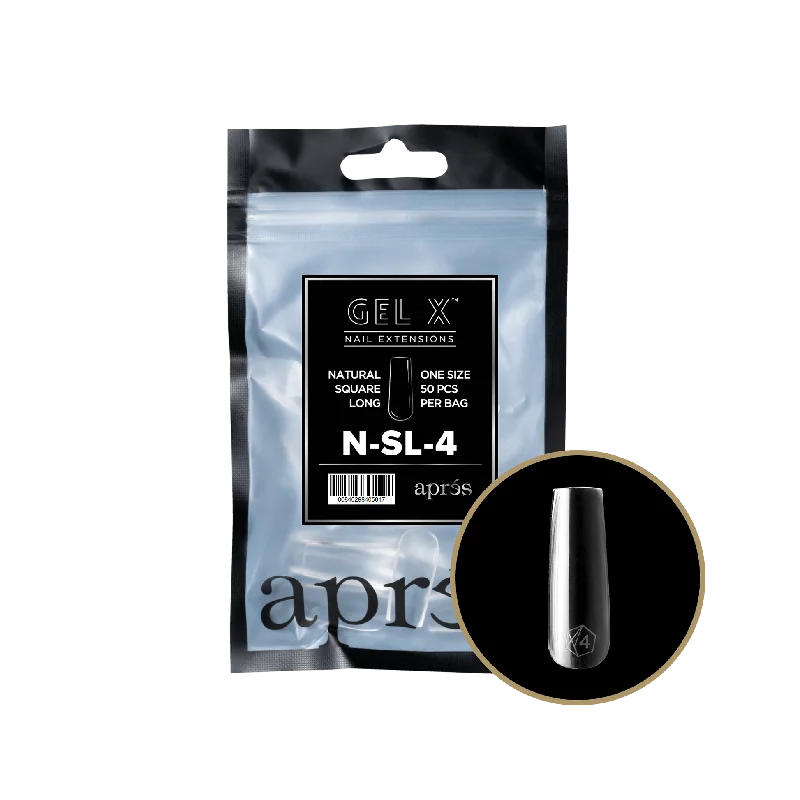 nail repair with portable salon tools-APRES TIP BAG - 4 - NATURAL SQUARE LONG