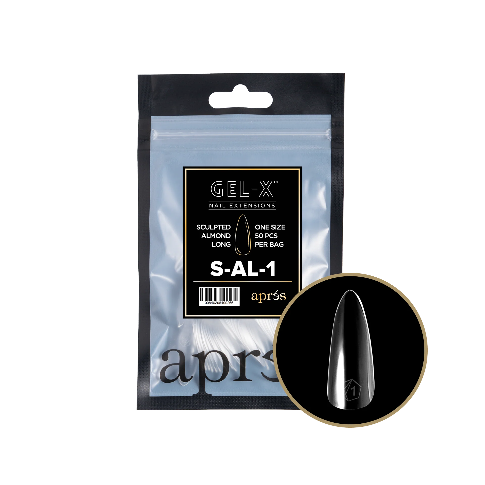 nail repair with travel nail repair kit-APRES TIP BAG - 1 - SCULPTED ALMOND LONG