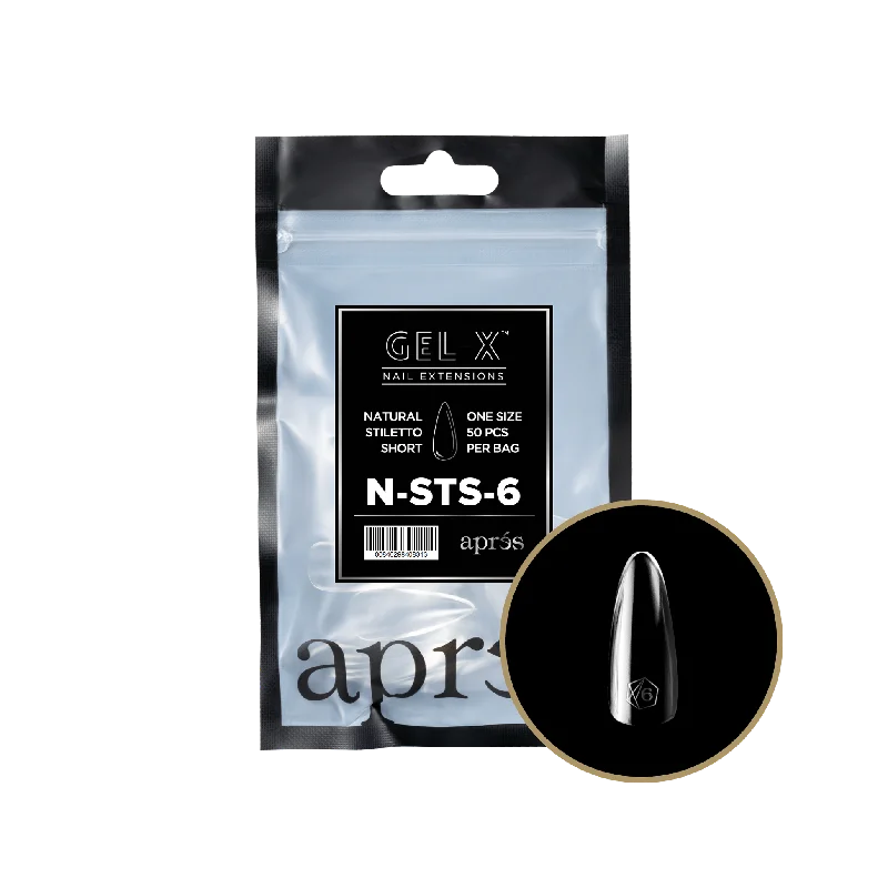 nail repair for nail strength results-APRES TIP BAG - 6 - NATURAL STILETTO SHORT