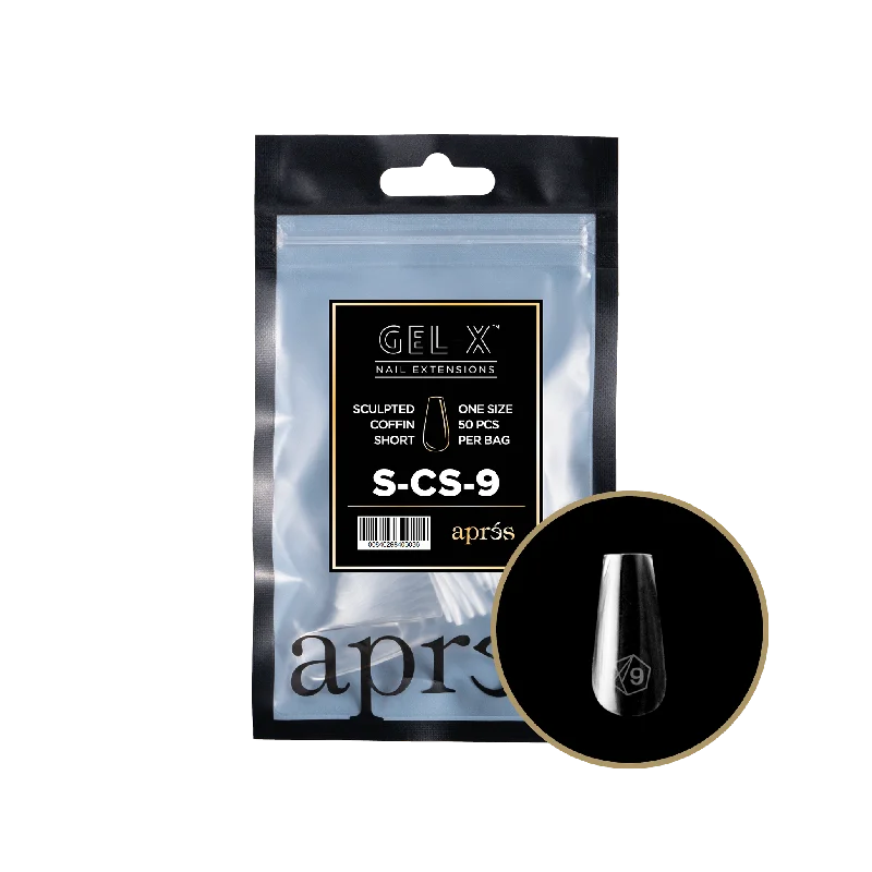 nail repair for nail wellness outcomes-APRES TIPS BAG -  9 - SCULPTED COFFIN SHORT