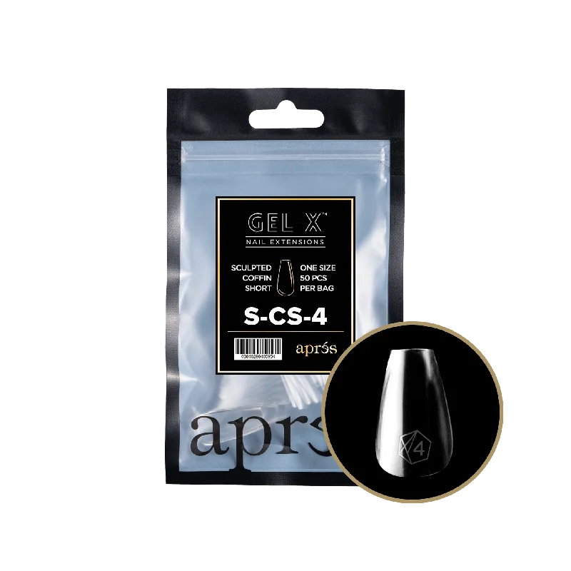 nail repair for nail shine success-APRES TIPS BAG - 4 - SCULPTED COFFIN SHORT