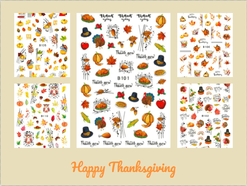 nail polish dapper chest-Sticker Thanksgiving