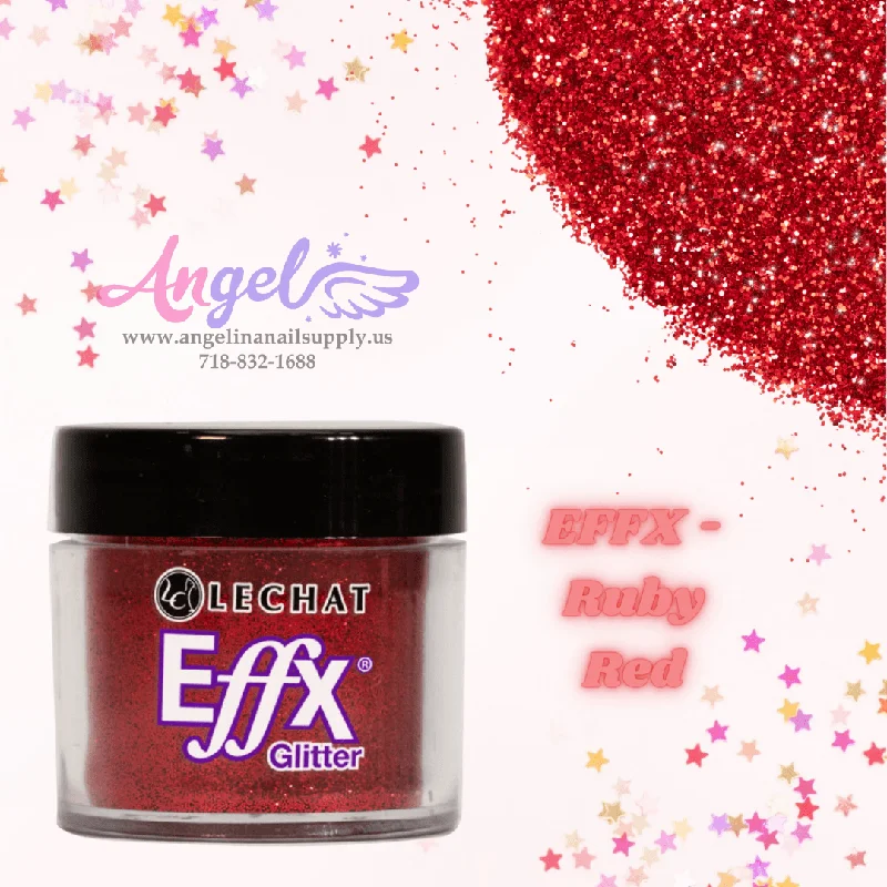 nail polish bright dawn-Lechat Glitter EFFX-09 Ruby Red