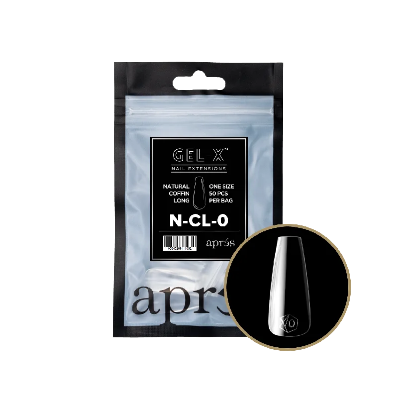 nail repair with luxury-brand treatment-APRES TIPS BAG - 0 - NATURAL COFFIN LONG