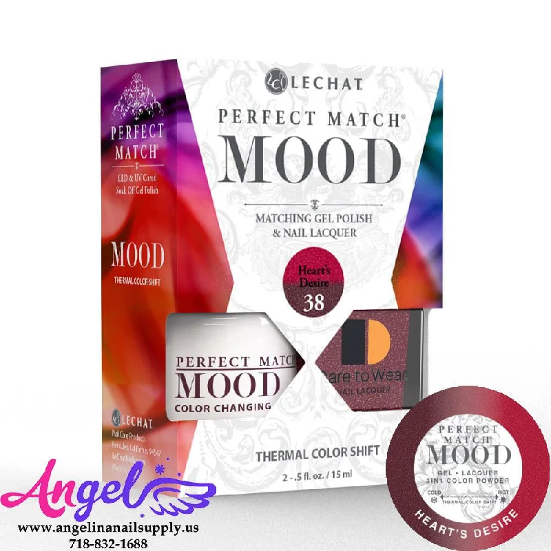 nail polish sharp fire-Lechat Mood Gel Duo 38 Heart's Desire