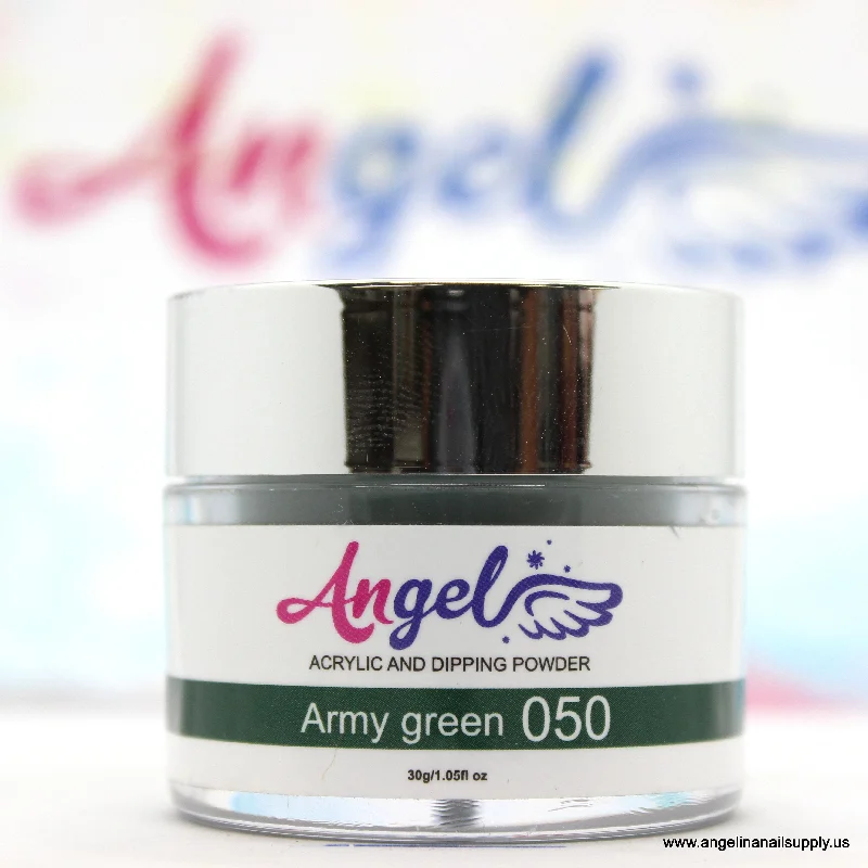 nail polish bright flame-Angel Dip Powder D050 ARMY GREEN