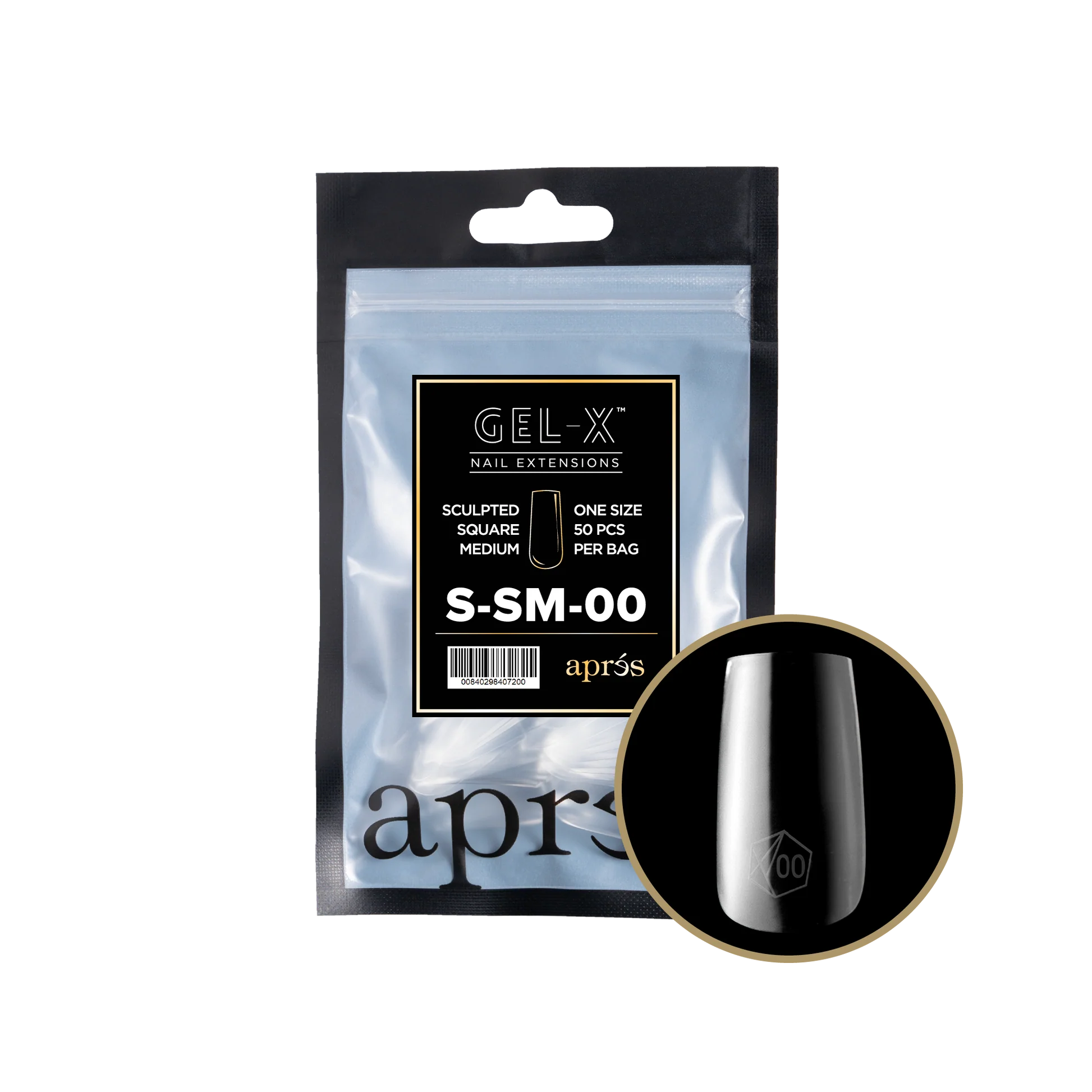 nail repair for nail health boost-APRES TIP BAG - 00 - SCULPTED SQUARE MEDIUM