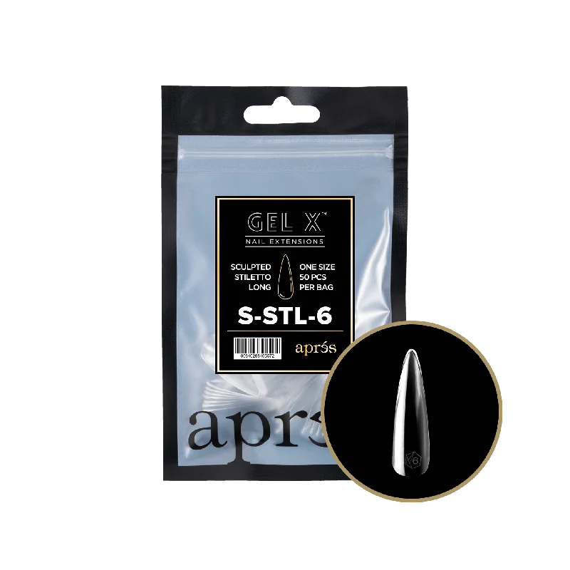 nail repair for nail wellness transformations-APRES TIP BAG - 6 - SCULPTED STILETTO LONG