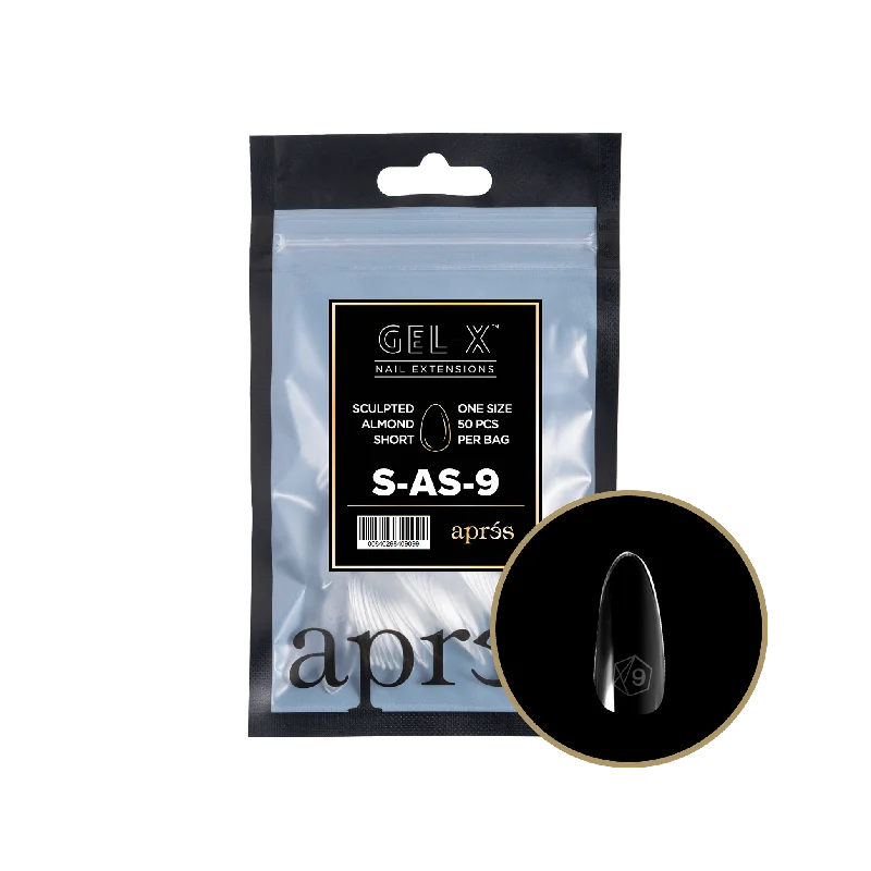 nail repair with preservative-free polish-APRES TIP BAG - 9 - SCULPTED ALMOND SHORT