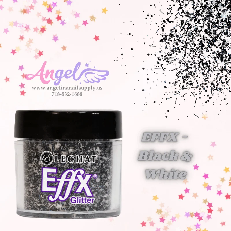 nail polish rich twilight-Lechat Glitter EFFX-35 Black & White