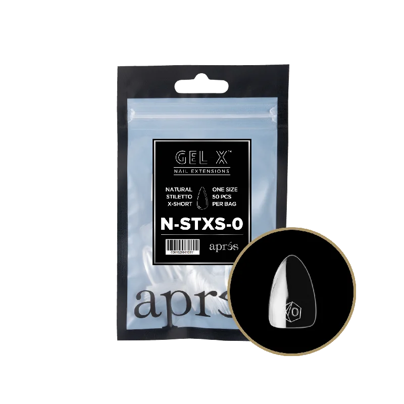 nail repair for nail hydration progress-APRES TIP BAG - 0 -  NATURAL STILETTO EXTRA SHORT