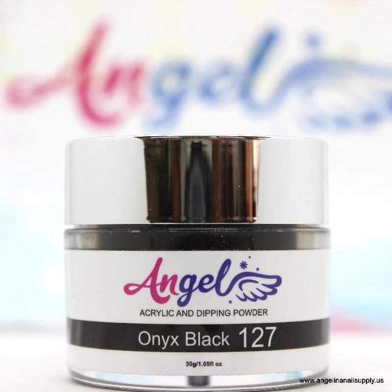 nail polish hot bowl-Angel Dip Powder D127 ONYX BLACK