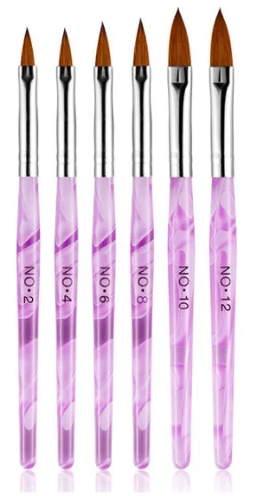 nail polish polished tapestry-Brush Set | Pink Mable  3D Brush (6in1)