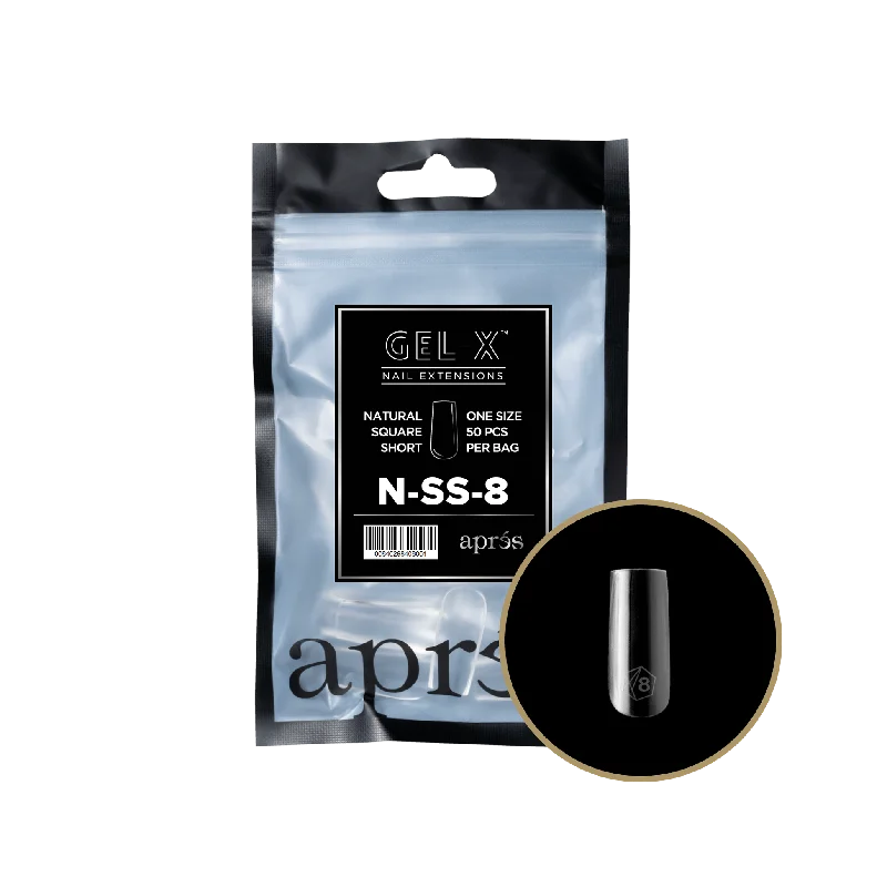 nail repair for nail care discoveries-APRES TIP BAG - 8 - NATURAL SQUARE SHORT