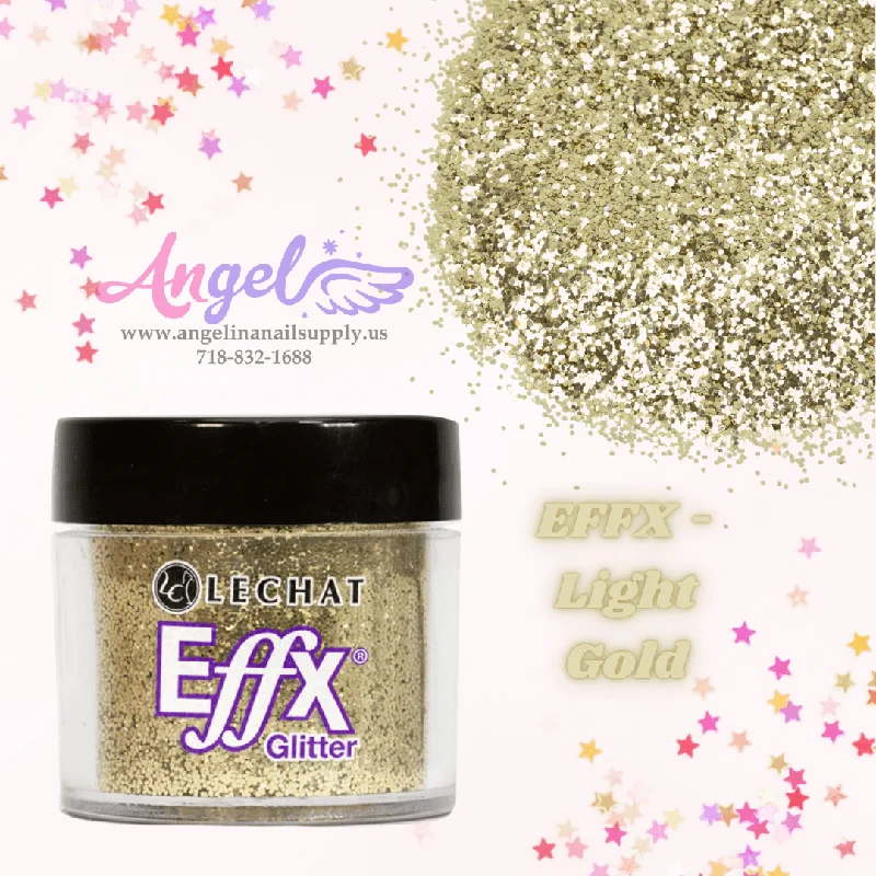 nail polish cool moonlight-Lechat Glitter EFFX-13 Light Gold