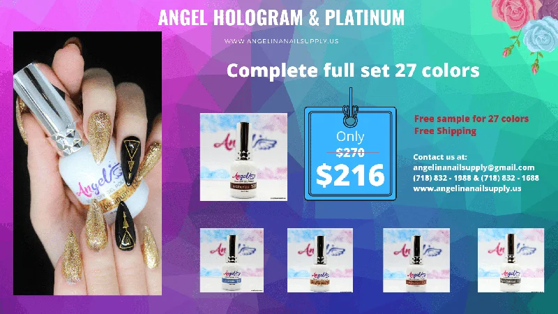 nail polish bright workbench-Angel Hologram & Platinum Full Set ( 27 colors )