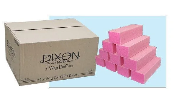 nail polish brilliant bow-Dixon 3-Way Premium Buffer Pink/White Grit 220/220 (Box/500pcs)