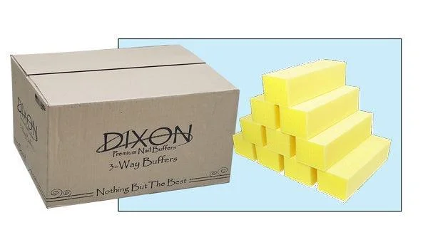 nail polish radiant fringe-Dixon 3-Way Premium Buffer Yellow/White Grit 100/180 (Box/500pcs)