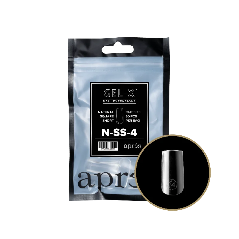 nail repair for nail beauty discoveries-APRES TIP BAG - 4- NATURAL SQUARE SHORT