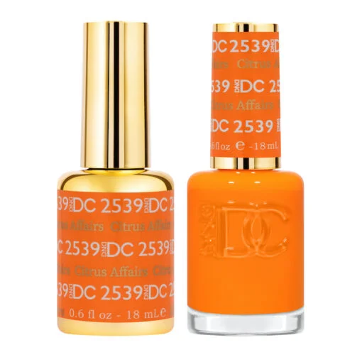 nail repair with dusk nail polish-DND DC DUO FREE SPIRIT - #2539 Citrus Affairs