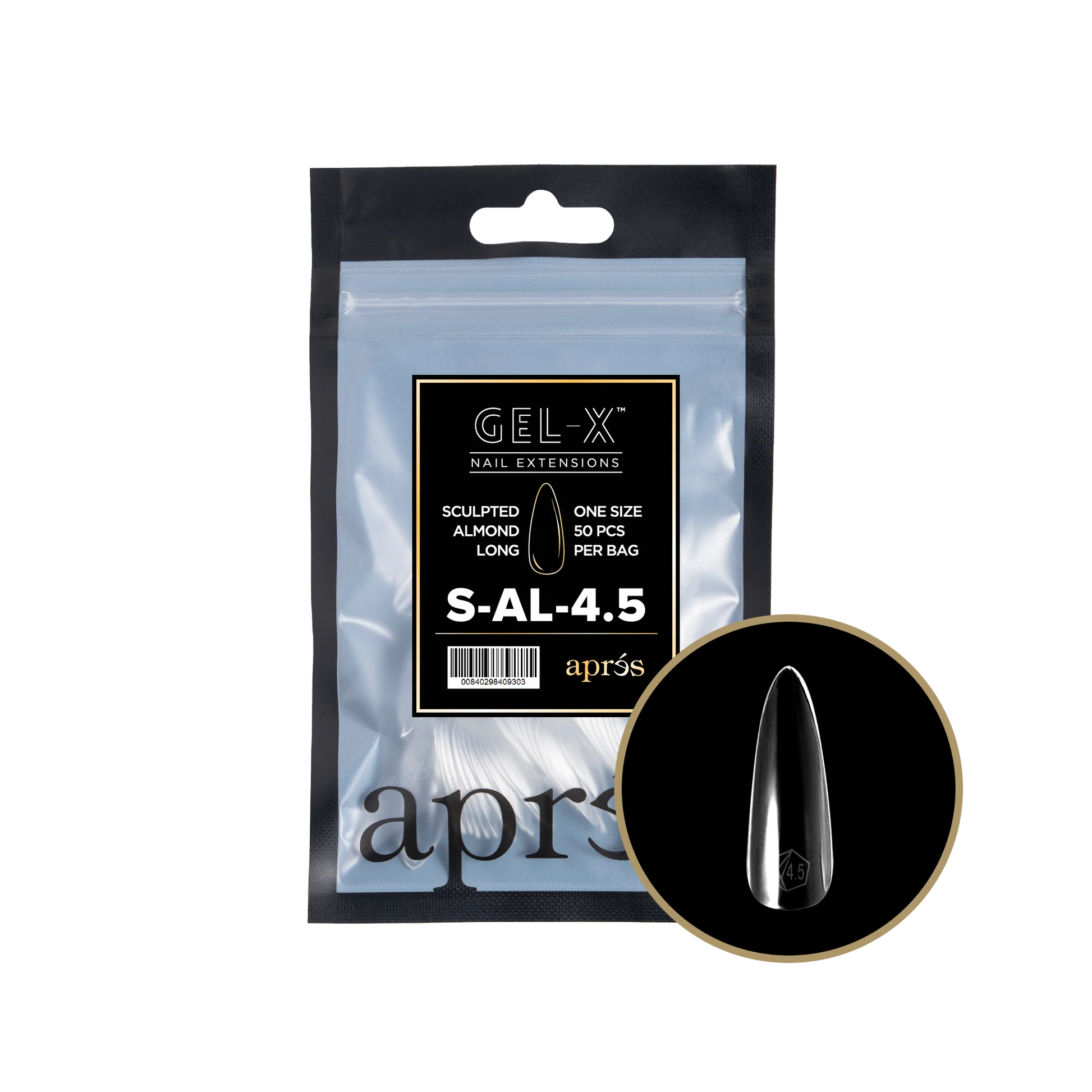 nail repair for nail wellness boost-APRES TIP BAG - 4.5 - SCULPTED ALMOND LONG