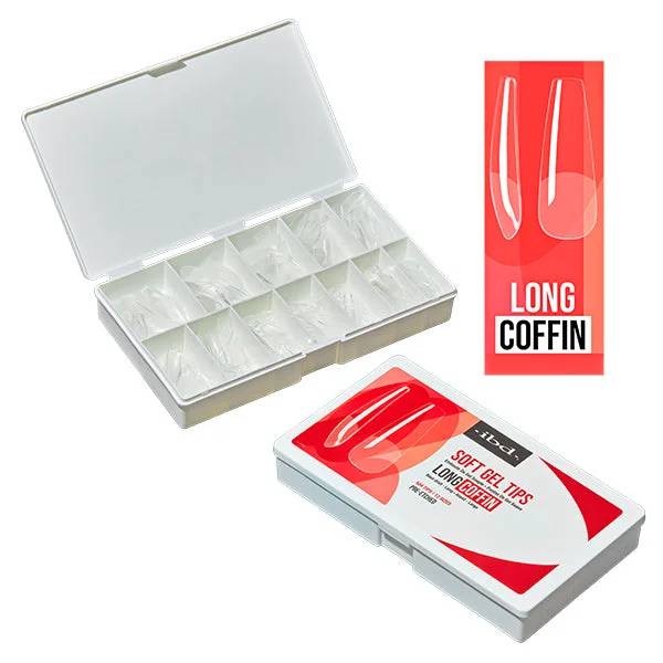 nail repair for nail wellness revival-ibd SOFT GEL TIPS - COFFIN - PRE-ETCHED - 504 TIPS/12 SIZES