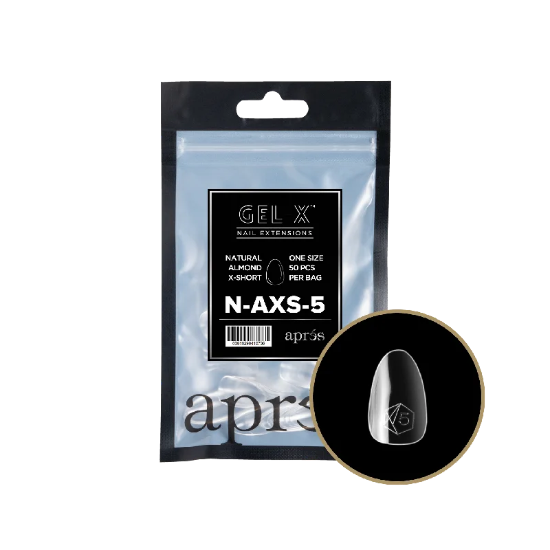 nail repair with overnight nail oil-APRES TIP BAG - 5 - NATURAL ALMOND EXTRA SHORT