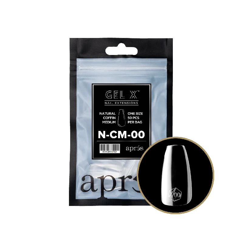 nail repair for nail growth results-APRES TIPS BAG - 00 - NATURAL COFFIN MEDIUM