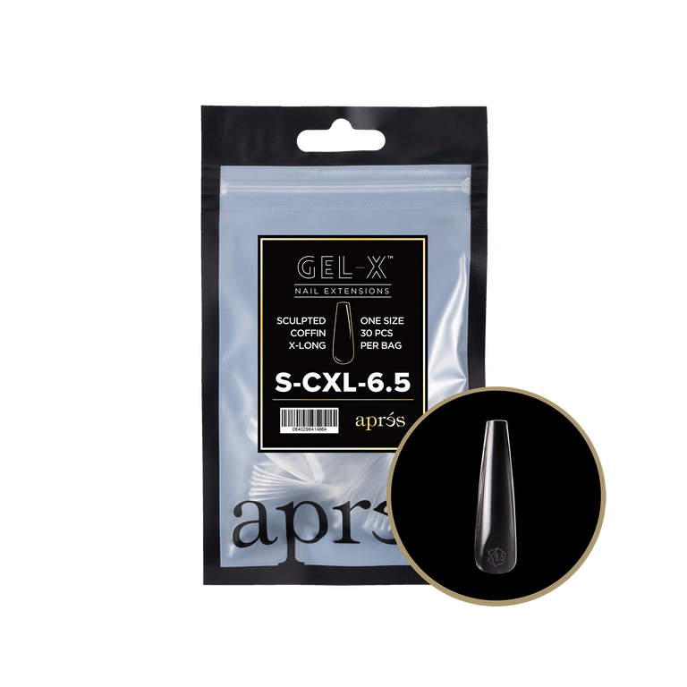 nail repair with personalized nail serum-APRES TIPS BAG - 6.5 - SCULPTED COFFIN EXTRA LONG