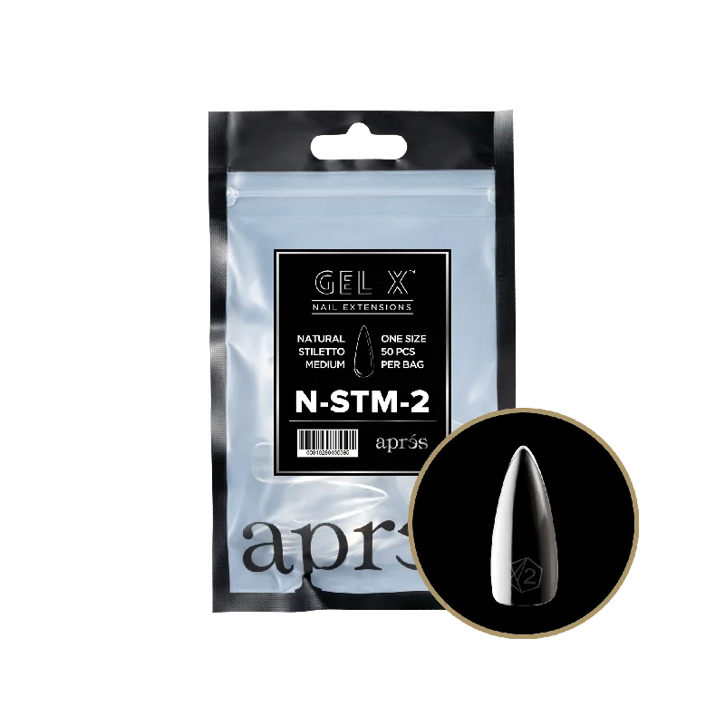 nail repair for nail toughness progress-APRES TIP BAG - 2 - NATURAL STILETTO MEDIUM