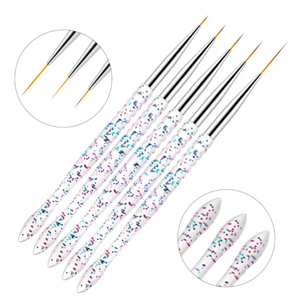 nail polish smooth crown-Brush Set | Clear Glitter Liner Art Brush (5in1)