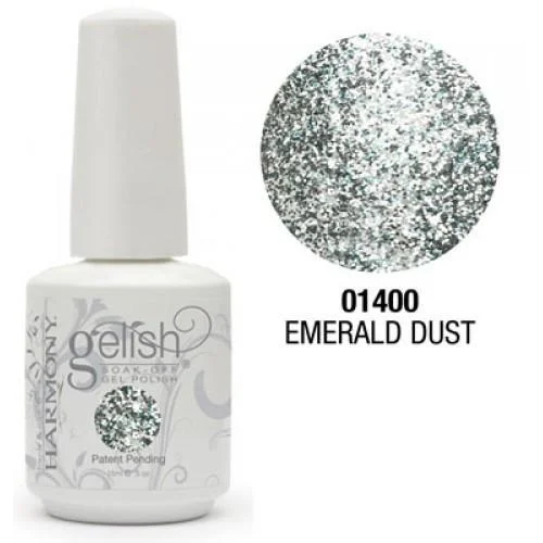 nail polish intense temple-Gelish Emerald dust