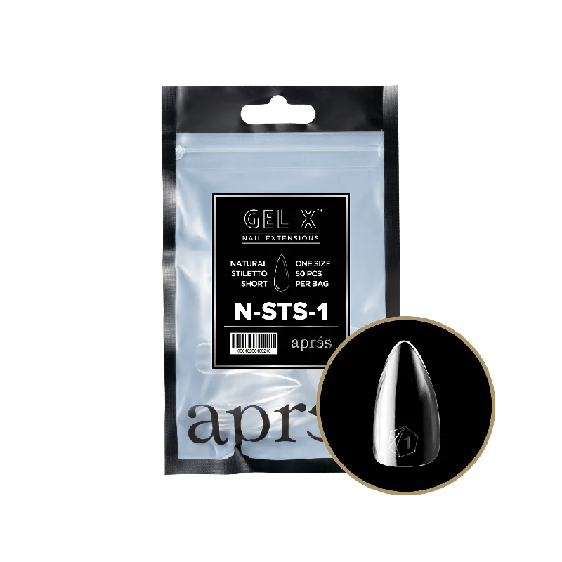 nail repair for nail wellness progress-APRES TIP BAG - 1 - NATURAL STILETTO SHORT