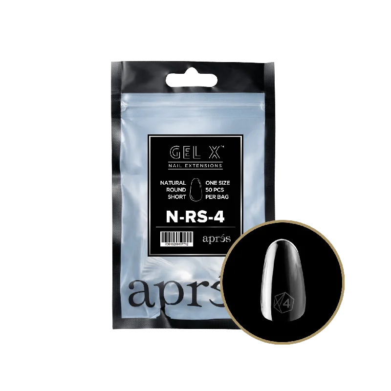 nail repair for nail thickness maintenance tips-APRES TIP BAG - 4 - NATURAL ROUND SHORT