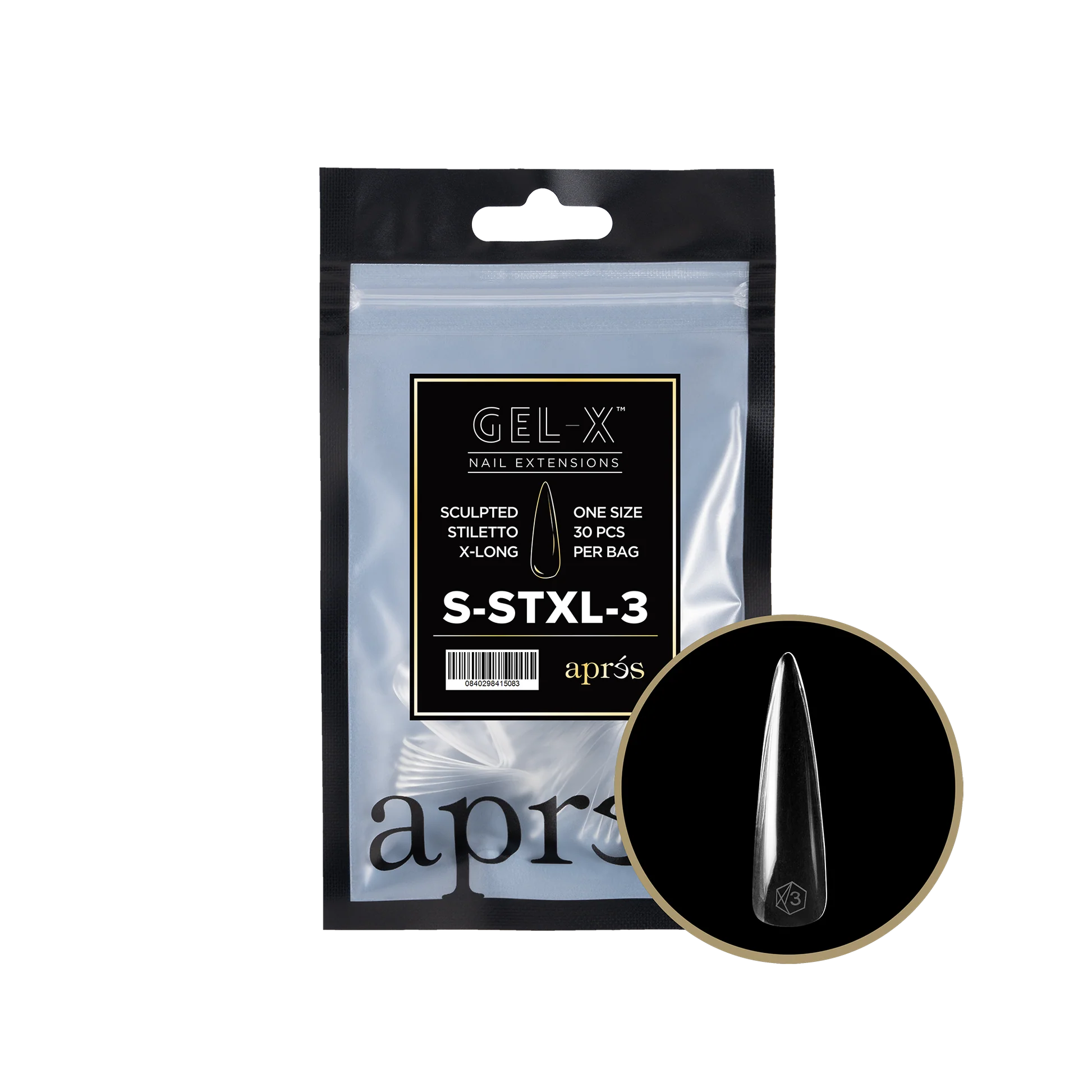 nail repair for nail flexibility maintenance hacks-APRES TIP BAG - 3 - SCULPTED STILETTO EXTRA LONG