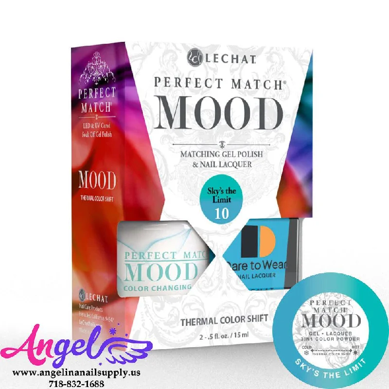 nail polish polished ridge-Lechat Mood Gel Duo 10 Sky's the Limit