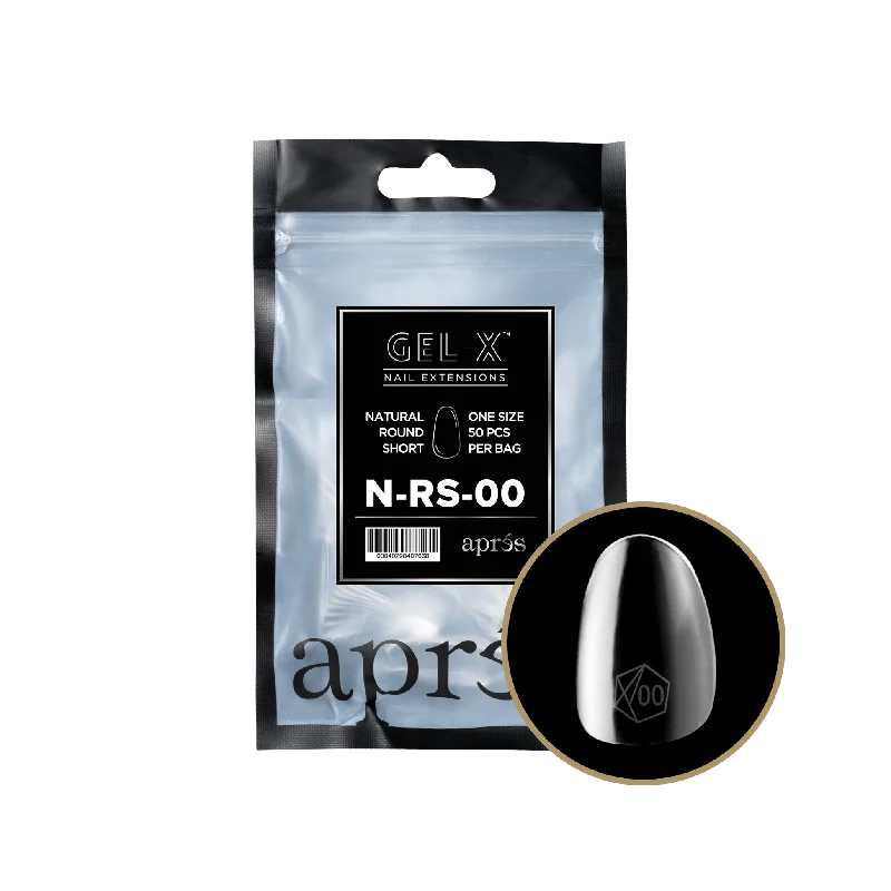 nail repair with tournament nail cream-APRES TIP BAG - 00 - NATURAL ROUND SHORT