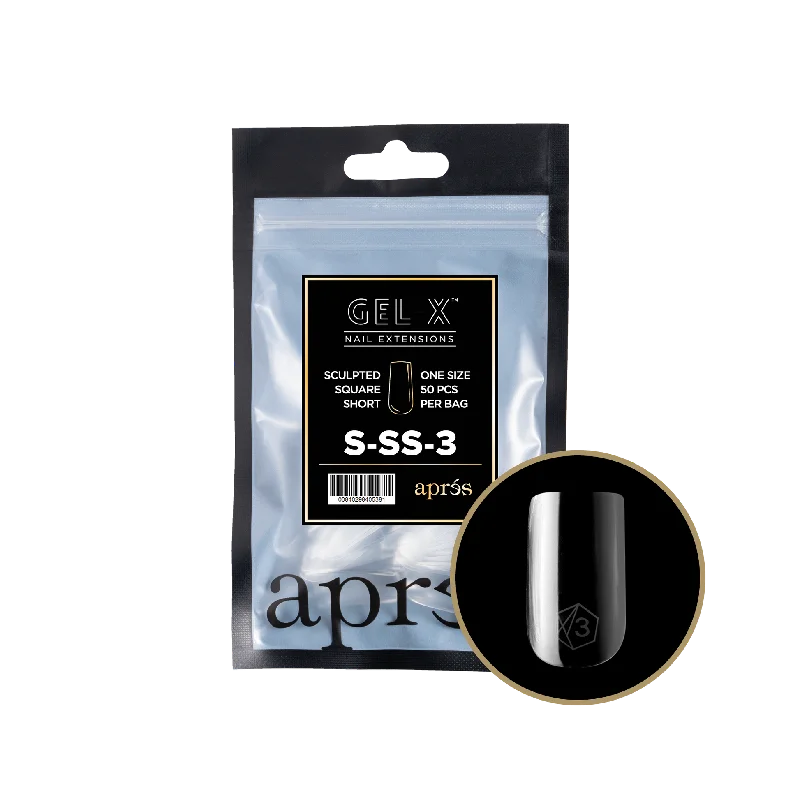 nail repair for nail growth advancements-APRES TIP BAG - 3- SCULPTED SQUARE SHORT