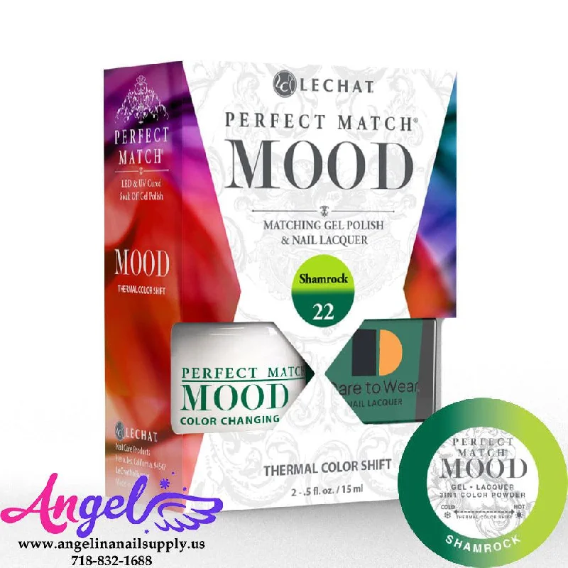 nail polish fiery wax-Lechat Mood Gel Duo 22 Shamrock