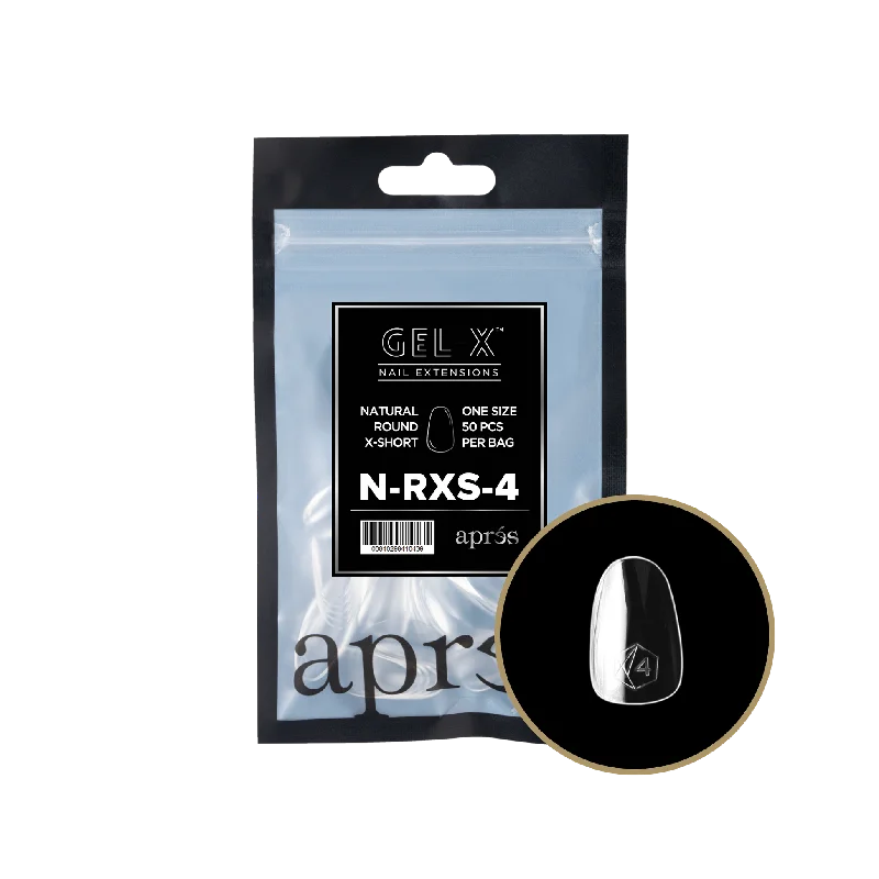 nail repair for nail smoothness maintenance tips-APRES TIP BAG - 4 - NATURAL ROUND X-SHORT