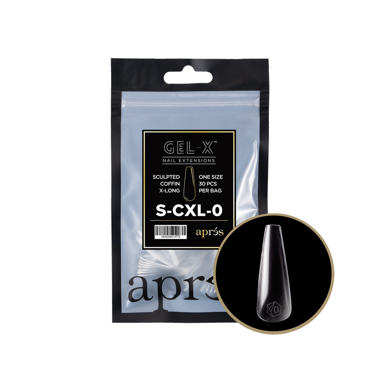 nail repair with niche nail treatment-APRES TIPS BAG -  0 - SCULPTED COFFIN EXTRA LONG